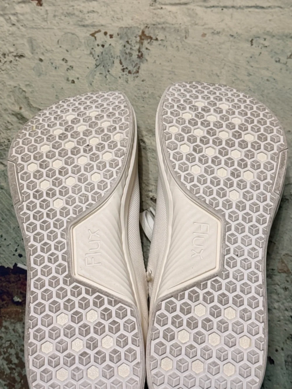 Cream White Athletic Sneakers with Blue Insole - FLUX-